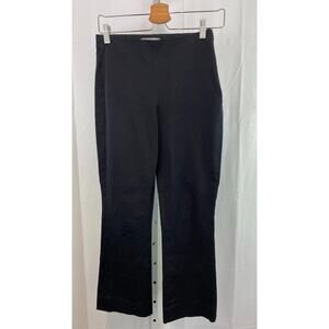 EVERLANE Size 2 Side Zip Stretch Cotton Kick Flare Pants Cropped Black